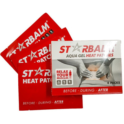 Miếng Dán Nhiệt Starbalm Aqua Gel Heat Patches, Giảm Đau Cơ Bắp, Sử Dụng Linh Hoạt, Hộp 4 Miếng