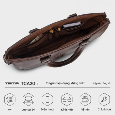 Cặp công sở Trita ( Thời trang nam phối ngăn - Cặp da TCA20 )