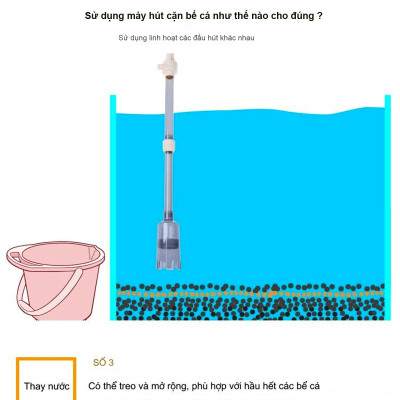 Máy hút cặn đáy vệ sinh đáy bể cá AS 615B chạy pin / điện cao cấp. BH uy tín