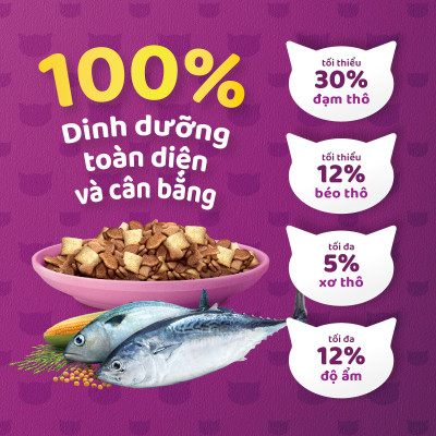 Thức Ăn Cho Mèo Con Whiskas Junior 2-12 MonthsVị Cá Biển 450g/Túi