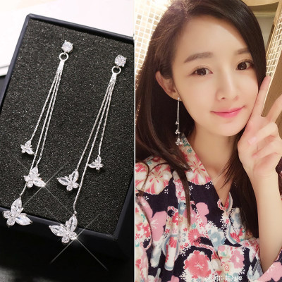 Bông tai thả cánh bướm dáng dài nữ tính