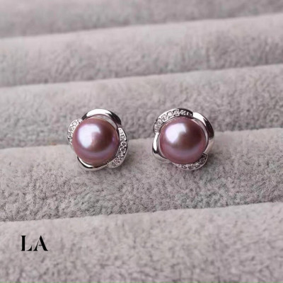 Bông tai nữ bạc ta gắn trai MS99d