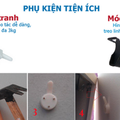 Bộ 8 Khung Hình Kính Treo Tường Tặng bộ ảnh như hình mẫu, Đinh Treo Tranh và sơ đồ treo - Khung Hình Phạm Gia PGCTK27