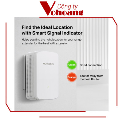 Bộ Kích Sóng Wifi Repeater Mercusys ME10 Chuẩn N Tốc Độ 300Mbps - Hàng Chính Hãng