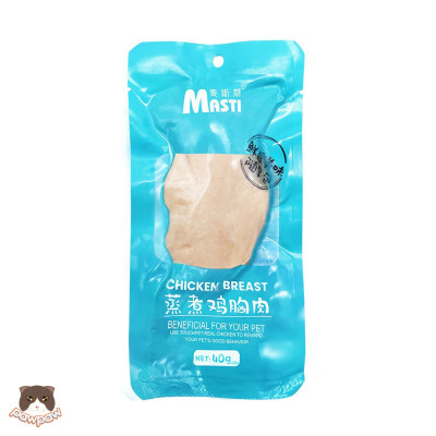 Ức Gà Hấp Masti Cho Chó Mèo Túi 40g