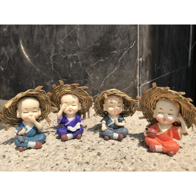 Bộ Tượng 4 Chú Tiểu Trang Trí Tiểu Cảnh, Bàn Làm Việc, Taplo Xe Oto | Tượng Tứ Không Mang Nhiều Ý Nghĩa, Trang Trí Phong Thủy, Sang Trọng