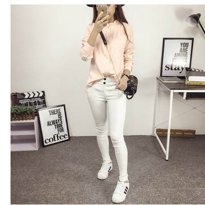 Áo sơ mi nữ Hain Boutique thiết kế cổ trụ phối bèo HB06