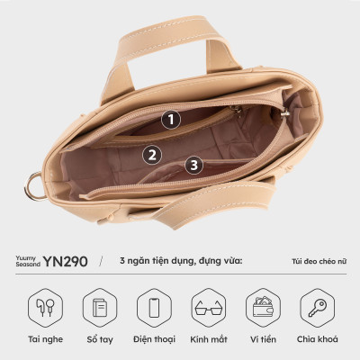 Túi Yuumy (Thời trang nữ dạng xô sành điệu size 22 - Túi đeo chéo da Seasand YN290)