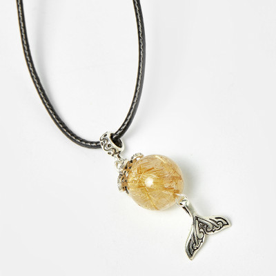 Mặt dây chuyền thạch anh tóc vàng phối charm bạc 50cm mệnh thủy, kim - Ngọc Quý Gemstones