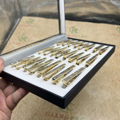 Kẹp Cà vạt nam kim loại khắc Laze 6cm Giangpkc _ Mẫu ngẫu nhiên