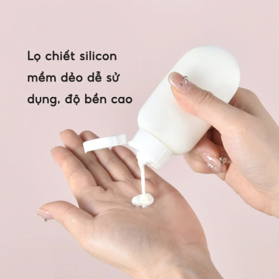 Set 3 tuýp chiết mỹ phẩm du lịch đựng dầu gội, sữa tắm, lotion, toner 60ML- Bộ chai lọ chiết mỹ phẩm tái sử dụng Phượt Dã Ngoại Đi Chơi Văn Phòng