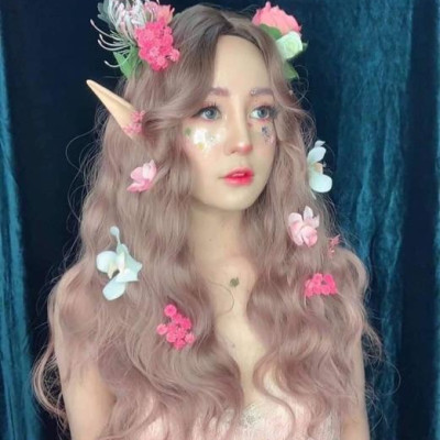 Tóc giả 2 mái tóc xù sóng cao cấp - Tặng lưới chùm tóc