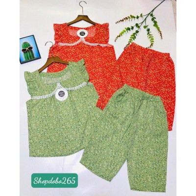 Đồ bộ nữ,đồ ngủ mặc nhà lửng vải lụa mango cao cấp mã BL 90 họa tiết hoa nhí dễ thương.