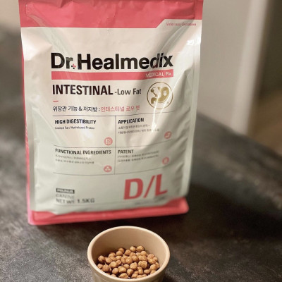 THỨC ĂN HẠT KHÔ CHO CHÓ HỖ TRỢ ĐƯỜNG RUỘT & HỆ TIÊU HÓA DR.HEALMEDIX INTESTINAL LOWFAT( ÍT BÉO) TÚI 1.5KG