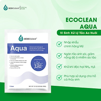 EcoClean Aqua - Men Vi Sinh Xử Lý Nước Ao Nuôi Tôm, Cá - Gói 100g