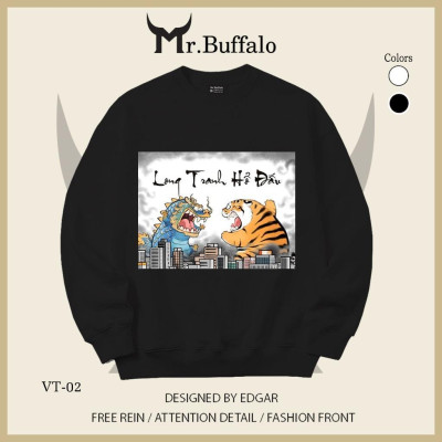 Áo Sweater Long tranh Hổ đấu, Mã Đáo thành công Mr.Buffalo