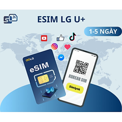 eSIM du lịch Hàn Quốc -  Dữ liệu không giới hạn  – 1/2/3/4/5 Ngày