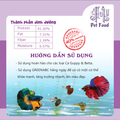 Thức ăn Cá 7 Màu: Guppy, Betta - Tốt tiêu hóa, vảy sáng, tăng đề kháng - hộp 50g