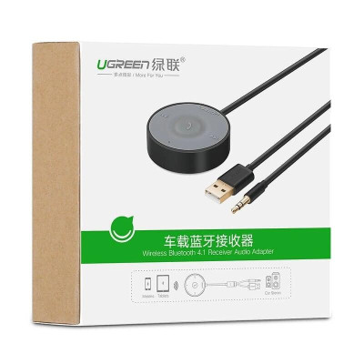 Ugreen UG40760CM124TK BT 4.2 màu Đen Thiết bị nhận âm thanh Bluetooth trên xe hơi chuẩn 3.5mm hỗ trợ APTX - HÀNG CHÍNH HÃNG