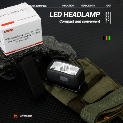 Đèn Pin LED Đội Đầu Sạc USB - cảm ứng ánh sáng, chống nước dùng ngoài trời - hàng nhập khẩu