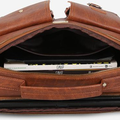 Cặp da nam nữ đựng laptop 15.6 inch, túi xách công sở phom chữ nhật ngăn trước túi hộp IDIGO MB2 - 702