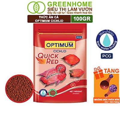 Thức Ăn Cho Cá La Hán, Cá Dĩa Greenhome, Optimum Cichlid, Gói 100gr, Lên Màu Và Tăng Sức Đề Kháng