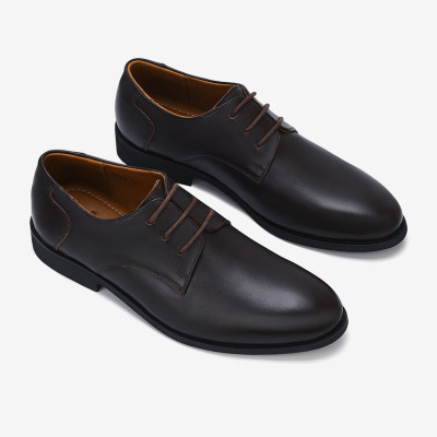 Giày tây nam Derby Đông Hải da bò cao  cấp thiết kế cột dây thanh lịch đế cao su  3cm chắc chắn - G01A7