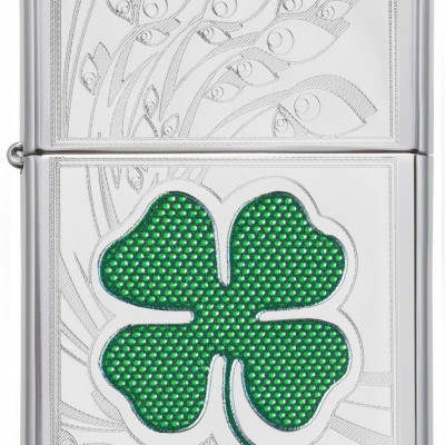 Bật lửa Zippo  Clover High Polish Chrome Design 24699