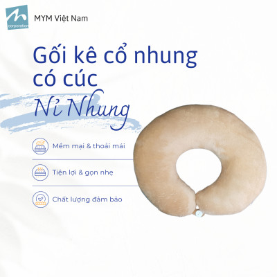 Gối Chữ U Kê Cổ Vải Nhung Mềm Mại Chống Đau Mỏi Vai Gáy Cho Dân Văn Phòng, Lái Xe, Du Lịch