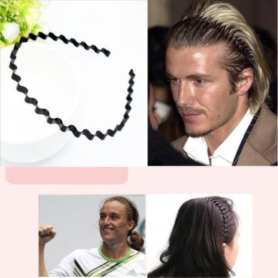 Bờm cài tóc nam - nữ màu đen lượn sóng bằng sắt siêu bền BN39