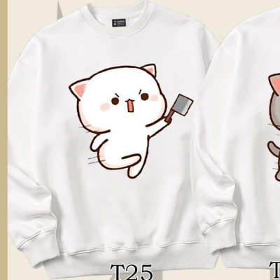 Áo Sweater cặp đôi Mèo mochii đuổi nhau dễ thương Mr.Buffalo