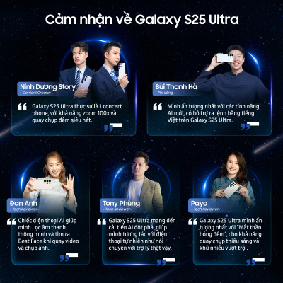 Điện thoại Samsung Galaxy S25 Ultra, Điện thoại AI, Tìm kiếm thông minh, Video camera đêm Nightography, S Pen đa nhiệm - Hàng Chính Hãng