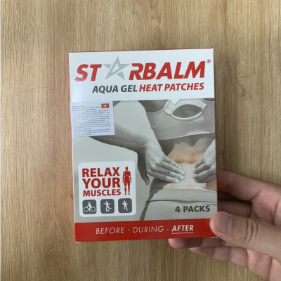 Miếng Dán Nhiệt Starbalm Aqua Gel Heat Patches, Giảm Đau Cơ Bắp, Sử Dụng Linh Hoạt, Hộp 4 Miếng
