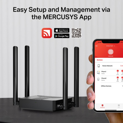 Bộ phát Wifi Mercusys MR62X ( Router ) WiFi 6 AX1500 Băng Tần Kép - Hàng Chính Hãng