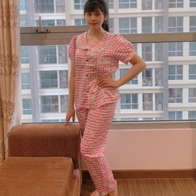 Bộ Đồ Nữ Họa Tiết Hoa Cúc Đồ Ngủ Đồ Mặc Trong Nhà DBO02 MayHomes Chất Liệu Kate