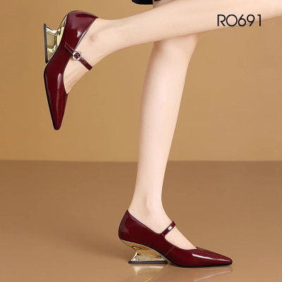 Giày nữ đế xuồng, mũi nhọn, quai ngang ROSATA RO691 - 4p - Đỏ - BKSTORE