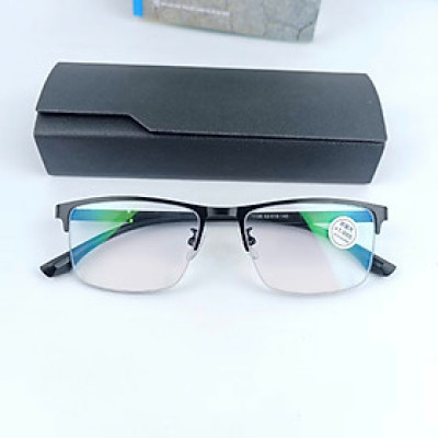 Kính lão nam nữ cao cấp chống ánh sáng xanh from kính vuông tặng hộp da và khăn lau A03