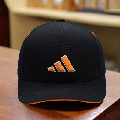 Nón kết, mũ lưỡi trai Adi.das logo cam phối vải kaki form chuẩn thời trang cao cấp