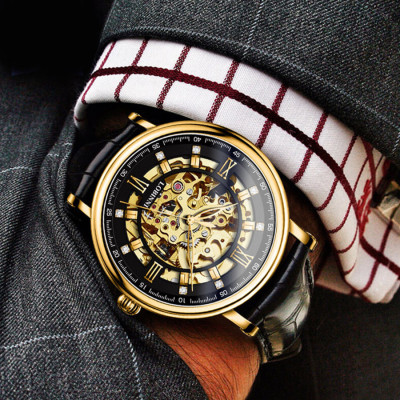 Đồng hồ nam chính hãng LOBINNI L9010-1 ,Kính sapphire chống xước,Chống nước 50m,bảo hành 24 tháng,Máy cơ(Automatic,dây da đen xịn,máy lộ cơ