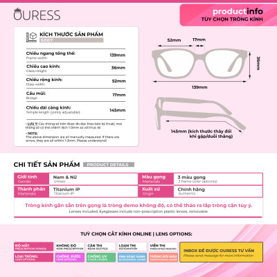 GỌNG KÍNH TITAN NAM (Titanium Pors Men) CHẤT LIỆU VƯỢT TRỘI SIÊU NHẸ SIÊU BỀN – P5007