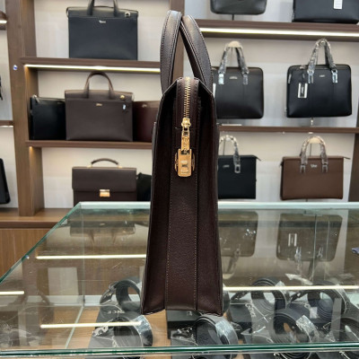 Túi Xách Nam Cặp Da Doanh Nhân GENCE CTS22 Da Bò Khóa Số Cao Cấp Màu Nâu Đậm