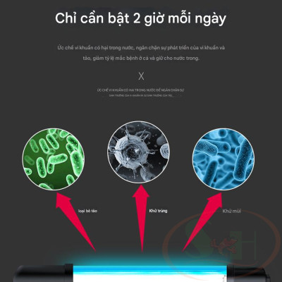 Đèn UV KaoKui Sterilization Submersible Lamp diệt ức chế rêu tảo vi khuẩn hại bể cá tép thủy sinh nước mặn