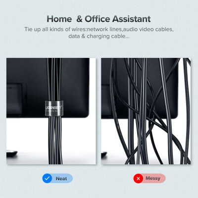 Ugreen UG60485LP124TK 5M cỡ 15mm băng dán Velcro màu đen ngang 1.5cm - HÀNG CHÍNH HÃNG