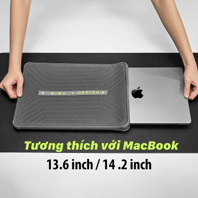 Túi Bảo Vệ Laptop, đệm Chống Sốc Laptop, túi chống sốc chống thấm nước chống va đập size 13.6 inch / 14.2 inch WIWU