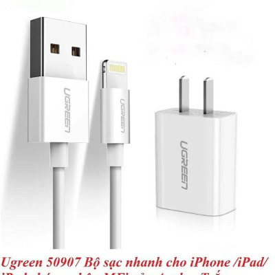 Ugreen UG50907CD143TK Bộ sạc cho iPhone/iPad/iPod chứng nhận MFi của Apple - HÀNG CHÍNH HÃNG