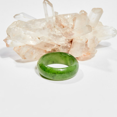 Nhẫn đá ngọc bích ni18 mệnh hỏa , mộc - Ngọc Quý Gemstones