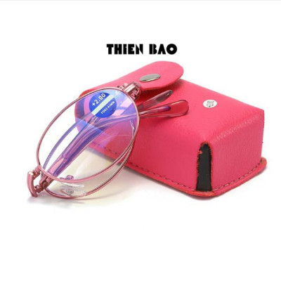 Kính lão thị, kính viễn thị trung niên đọc chữ màu Hồng sang KV8G PINK hàng đẹp tròng Nhật gấp gọn