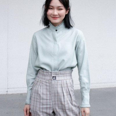 LAAS Somi bèo cổ xanh lá thanh lịch