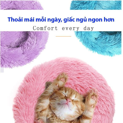 Nệm cho Chó Mèo, hình tròn giữ ấm, tổ ấm áp , đủ màu sắc, kích thước 60cm - 1m2