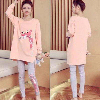 Đồ bộ mặc nhà, bộ đồ thun quần dài áo tay dài in hình C033